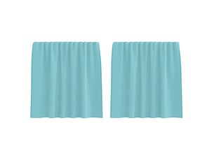 Lot de 2 rideaux en voile, voilages avec passe-tringles turquoise cf44496