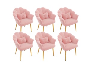Chaise de salle à manger 64x65.5x85 cm - nounours nombre de places lot de 4 ou plus - lot de 6 - confort quotidien - design moderne - rose