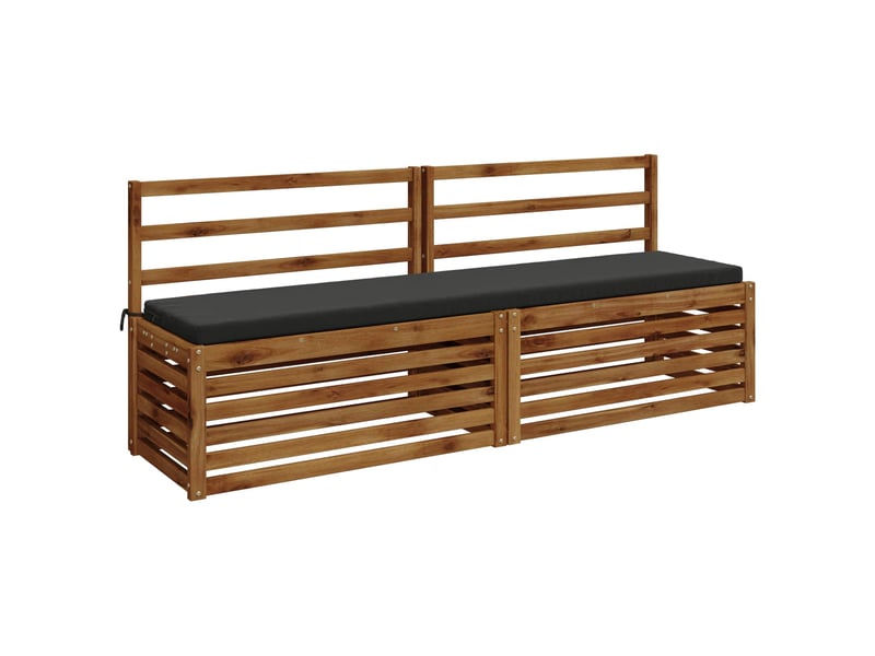 Lot de 2 coussins de banc, coussins d'assise soest 100 % polyester anthracite cf56982 - Conforama C