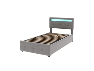Lit coffre 90x200 cm SOGEU   coloris gris