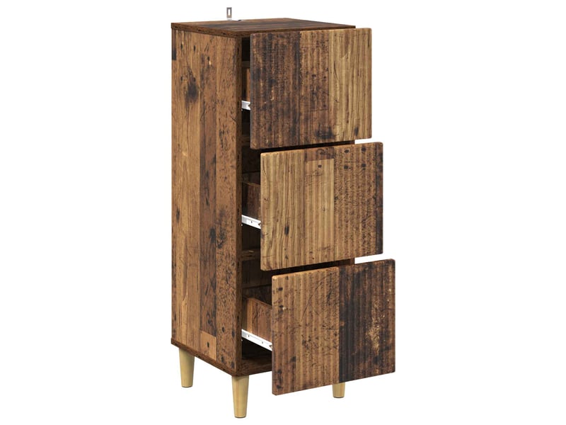  Armoire de rangement bureau, armoire à tiroirs bois ancien 33 x 34,5 x 90 cm shl1175  - Conforama E