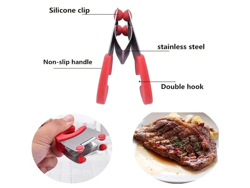  5 pièces porte-cuillère - anti-brûlure en silicone poignée pot clip de fixation - pour cuillère, ustensiles de cuisine bol clip - noir  - Conforama D