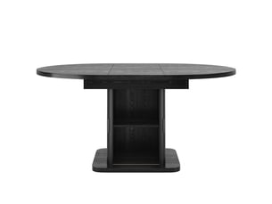 Table à manger 149 cm rangement portes coulissantes plateau amovible table extensible finitions noyer et noir