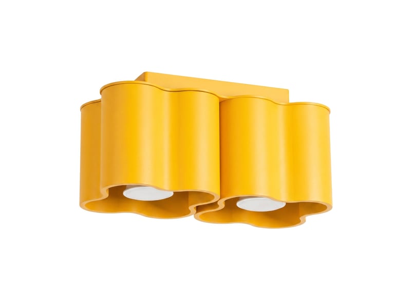  Plafonnier ovio 2 jaune gu10 aluminium moderne 12x24.5x12cm SL.3387 - Conforama A