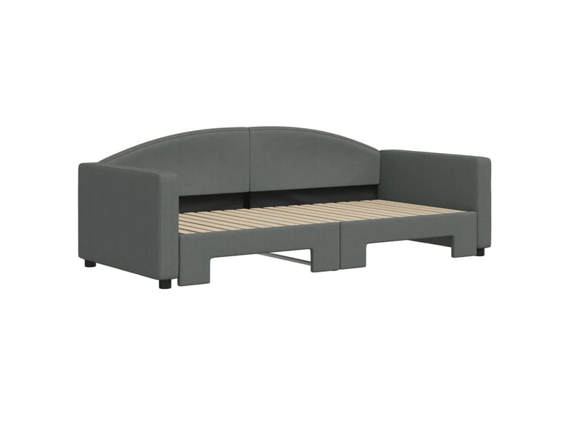  Lit simple- lit adulte -  lit de jour avec gigogne sans matelas gris foncé 90x190 cm  - Conforama B