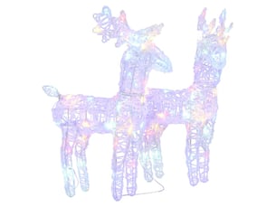 Rennes de noël 2 pcs 80 led multicolore acrylique