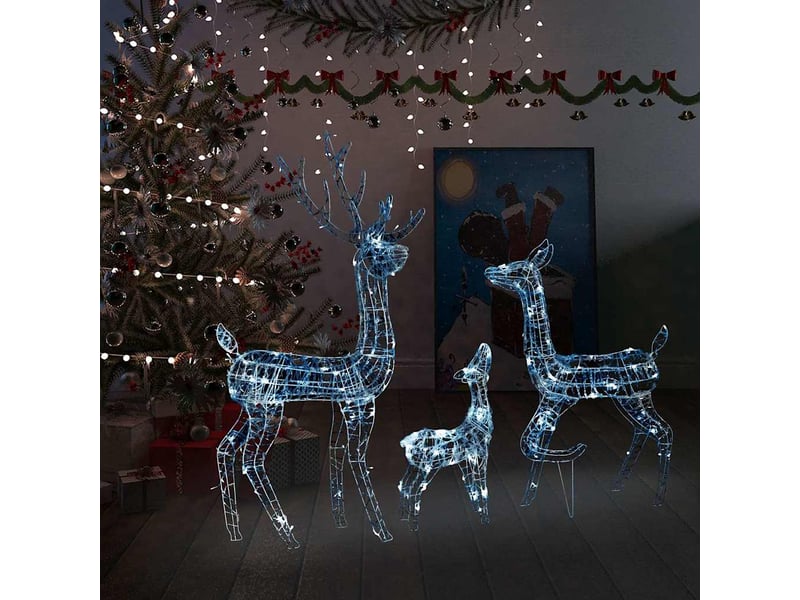  Famille de rennes de décoration, éclairage de noël acrylique 300 led blanc froid cf62035  - Conforama B