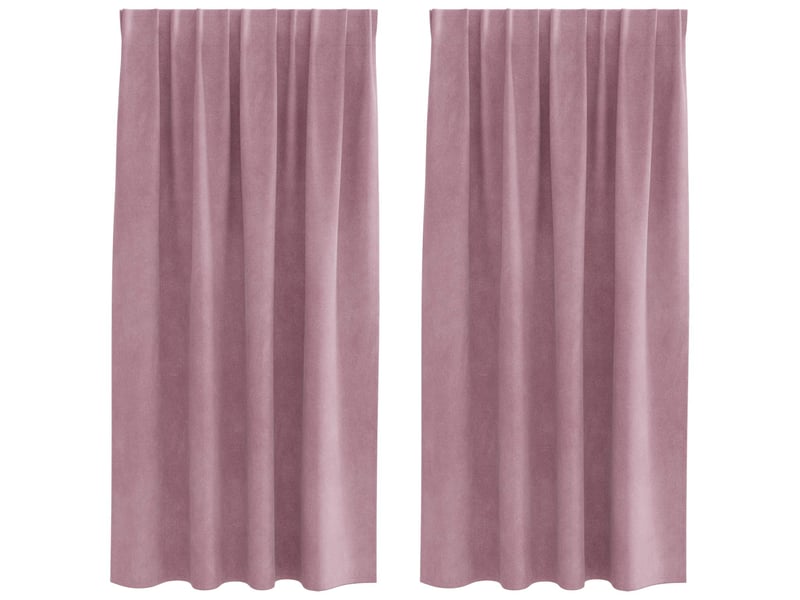 Lot de 2 rideaux, rideaux de fenêtre rose foncé 140 x 175 cm velours cf44109 - Conforama A