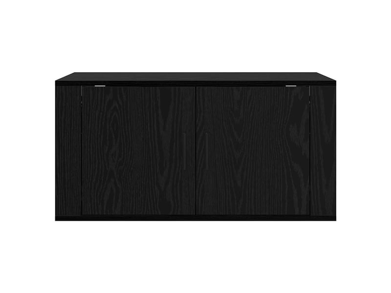  Meuble tv - banc tv - meuble de rangement mural 80 x 34,5 x 40 cm chêne noir bois d'ingénierie  - Conforama E