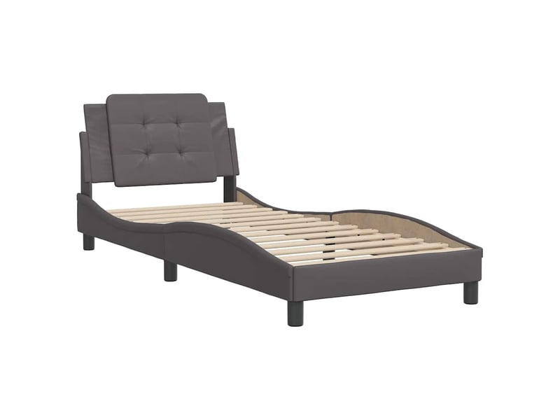 Lit simple- lit adulte - cadre de lit sans matelas zadar gris 100x200 cm similicuir - Conforama B