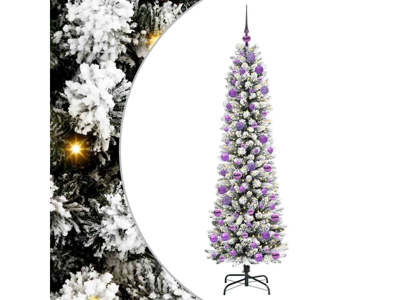  Sapin de noël artificiel, arbre de noël blanc 180 cm pvc, métal et plastique shl1877  - Conforama A