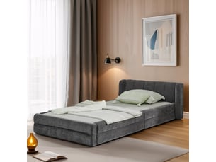 Lit simple 90x200 cm REDOM   coloris gris