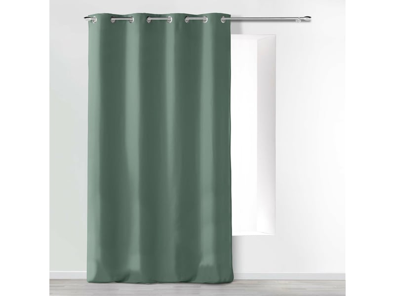 Rideau à œillets 140 x 280 cm microfibre unie absolu cèdre grande hauteur 1612597 - Conforama E