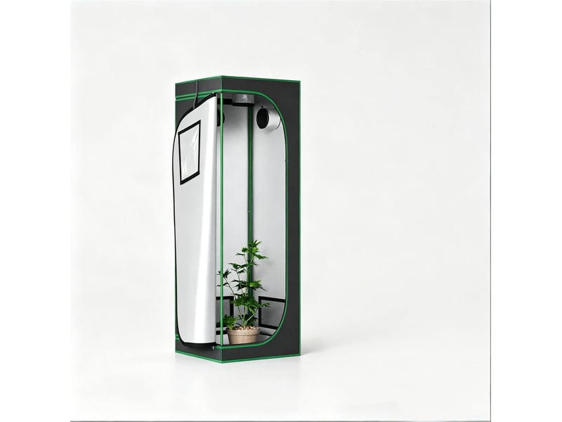  Serre intérieure 60x60x180 cm – noir et vert – tissu oxford 600d occultant, ventilation réglable  - Conforama A