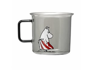 Mug muurla en verre, personnage moominmamma, gris