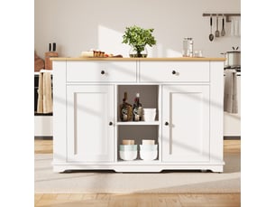 Desserte cuisine, îlot central sur roulettes avec plan de travail, plateau extensible, 2 tiroirs, dimensions 151,5 x 59,7 x 91,7 cm, mdf, noir