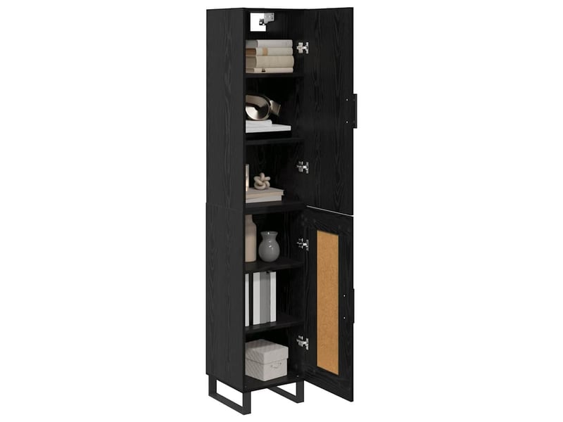  Buffet - haut armoire chêne noir 34,5 x 34 x 180 cm bois d'ingénierie  - Conforama C