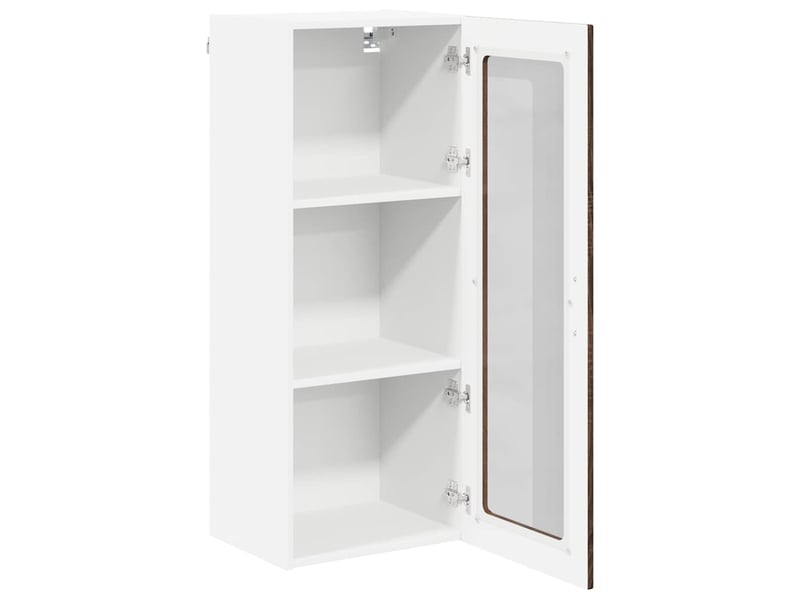  Meuble mural de cuisine, cabinet en verre mural chêne brun 40x31x100cm shl1696  - Conforama E