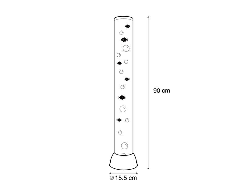  Tube à bulles noir 90 cm avec led rgb - zoop  - Conforama C