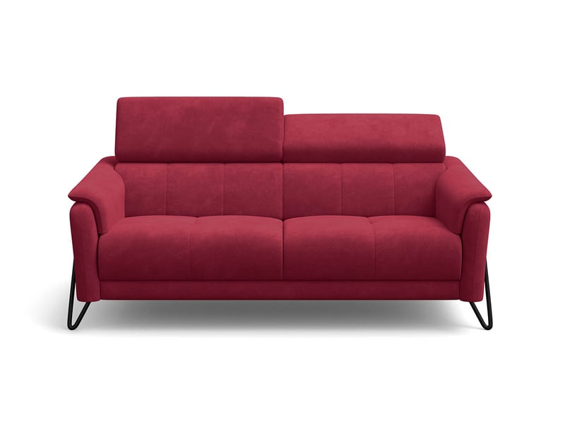  Canapé 3 places roden, tissu velours bordeaux RODEN - Conforama C