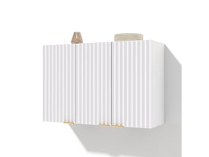 Meuble haut de cuisine mural 3 portes 90x29x60 cm en mdf blanc
