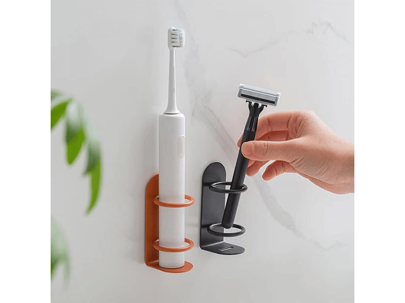  Porte-brosse à dents mural pour salle de bain, sans perçage, lot de 2 (noir)  - Conforama E