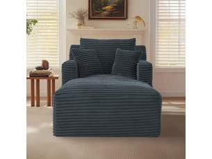 Chaise longue moderne en velours côtelé – canapé-lit confortable, fauteuil relax sans montage, salon