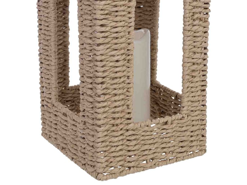  Lanterne en papier marron avec bougie led 16x16x40,542,5h cm  - Conforama E