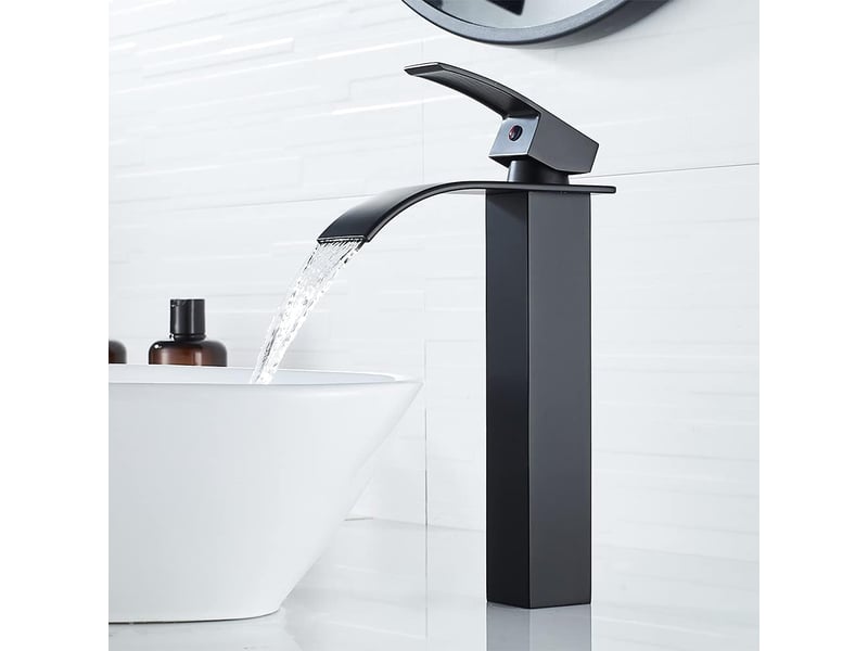  Robinet de lavabo, robinet de salle de bain cascade, hauteur 30 cm (noir) - cc005311zls CC005311ZLS - Conforama C