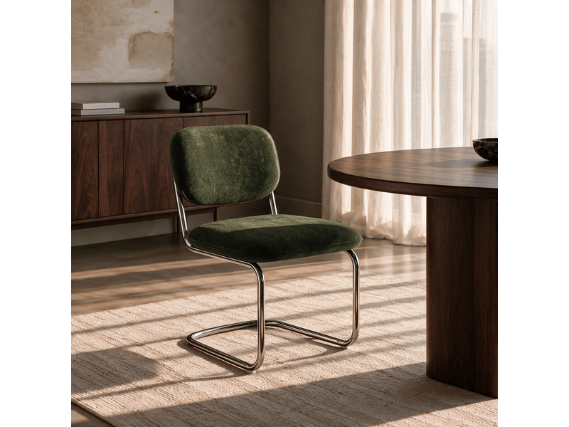  Lot de 2 chaises en velours texturé kaki blake SC63VTK - Conforama B