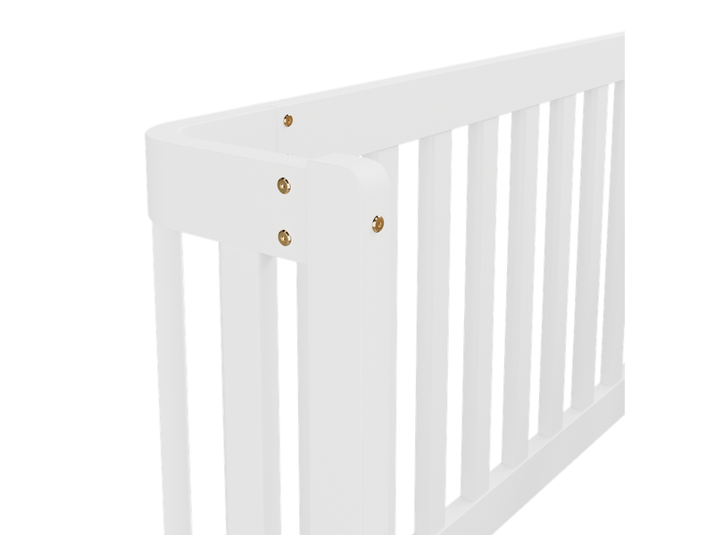Lit enfant en bois 90x200 cm - avec barrière semi-fermée - pin - blanc (sommier et matelas non inclus)  - Conforama R