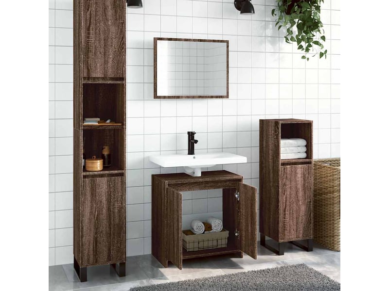 Ensemble de meubles de salle de bain 2 pcs chêne marron - Conforama B