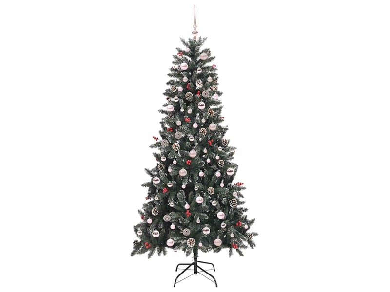  Sapin de noël - arbre de noël artificiel vert 240 cm pvc, plastique et acier  - Conforama D