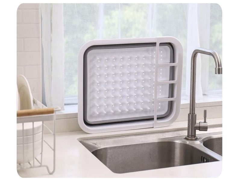  Égouttoir à vaisselle pliable avec porte-ustensiles – pour la maison ou le camping  - Conforama D