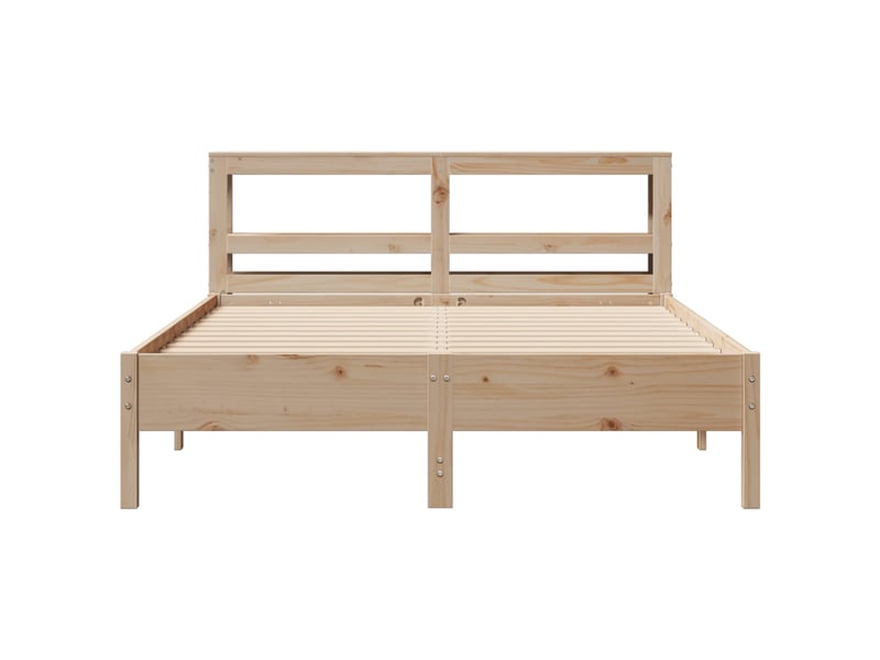  Lit double- lit adulte -  cadre de lit sans matelas 140x190 cm bois de pin massif  - Conforama C