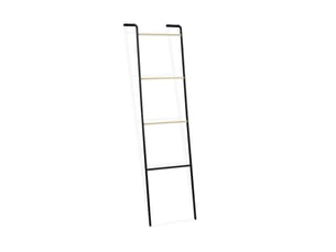 Porte-serviettes échelle design moderne à poser contre le mur 4 barres 70 x 20 x 10 cm en métal noir 13_0007569