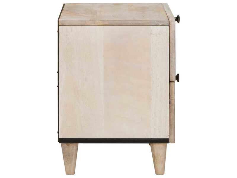 Table de chevet beige 40 x 33 x 46 cm bois d'acacia massif - Conforama D