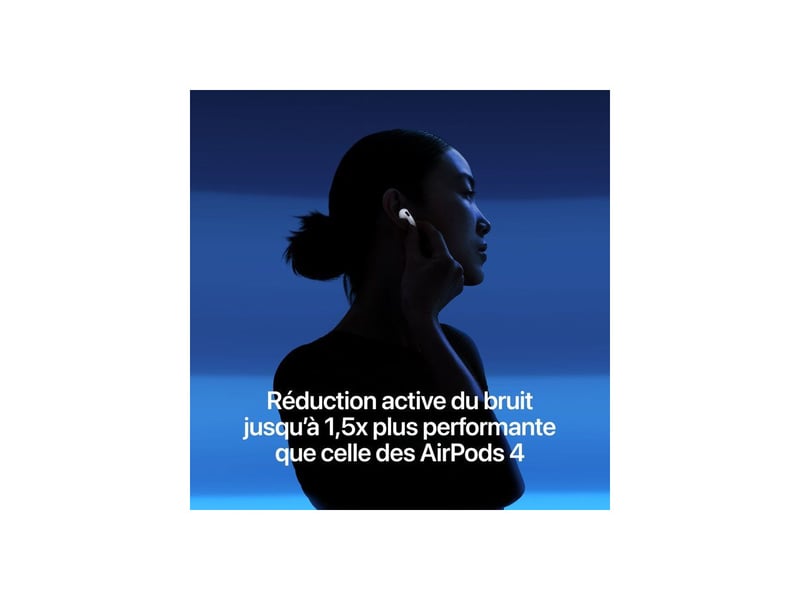  Ecouteurs sans fil intra-auriculaires blancs avec boitier de charge AIRPODS5 - Conforama D