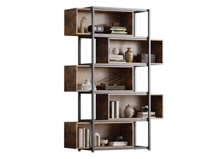 Bibliotheque coloris  bicolore 5 étagère(s) OKMYHOME  - 121 cm x 176 cm