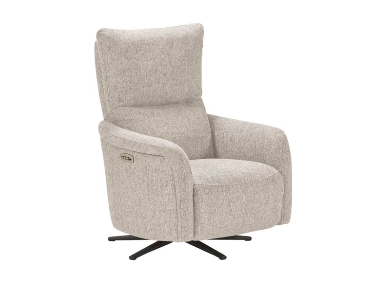  Fauteuil relax électrique pivotant tissu beige chiné - varenne VARENNE - Conforama A