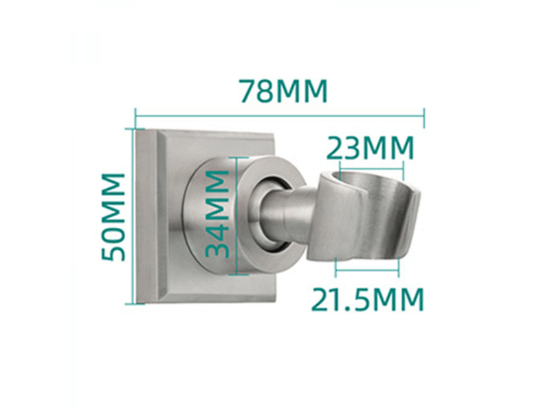 Support de pommeau de douche réglable 360° en acier inoxydable 304 - fixation murale carrée brossé pour salle de bain - Conforama D