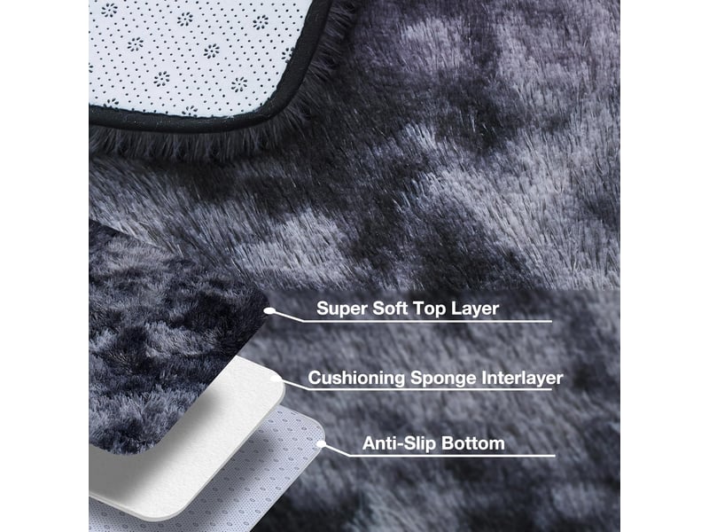  Tapis salon shaggy tapis chambre 120 * 160cm doux moelleux moderne grand tapis de salon longs tapis antidérapant décoration pour salon chambre DNUIT001616M-SCM - Conforama D