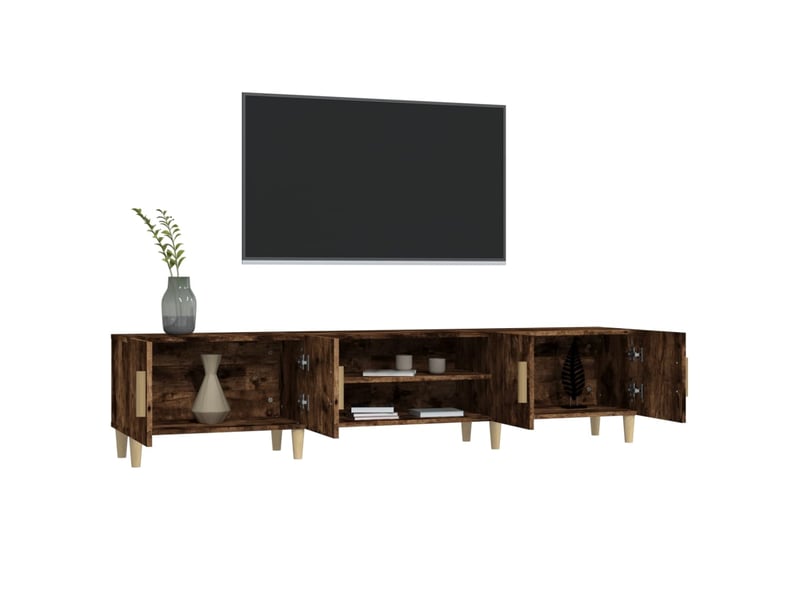  Meuble tv - banc tv - meuble de rangement chêne fumé 180x31,5x40 cm bois d'ingénierie  - Conforama E