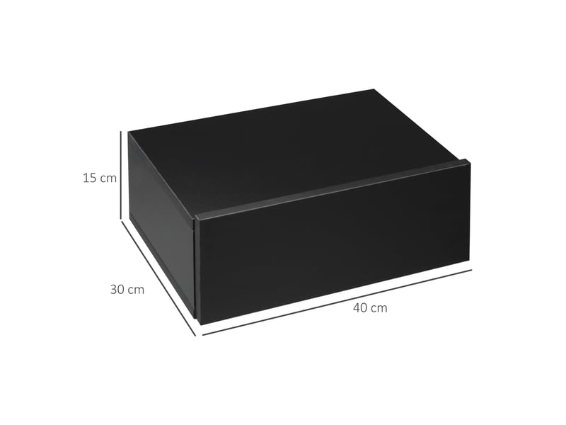  Ensemble de 2 tables de chevet flottantes modernes en bois pour chambre à coucher, 40 x 30 x 15 cm, noires  - Conforama E