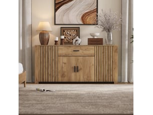 Meuble tv coloris bois clair 160 cm <strong>VIVRYN</strong>  <strong></strong>