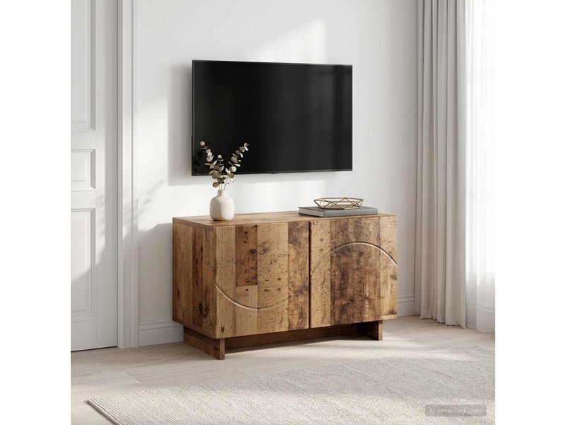  Meuble tv moderne, banc tv 60x34.5x40 cm bois ancien bois d'ingénierie  - Conforama B