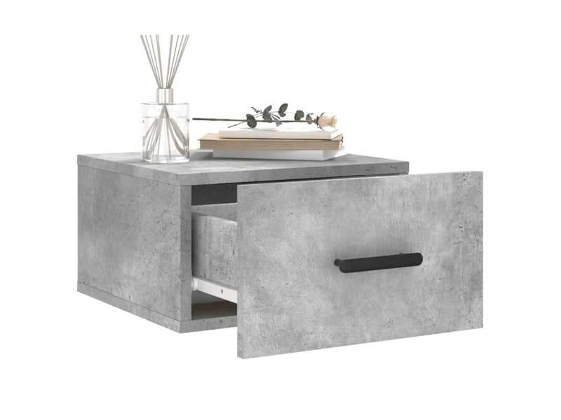  Table de chevet - cabinet de chevet - table de nuit murale gris béton 35x35x20 cm  - Conforama C