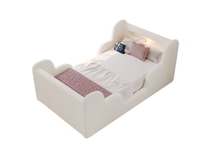 Lit simple 90x200 cm <strong>HAUSS SPOLE</strong>  <strong></strong> coloris beige
