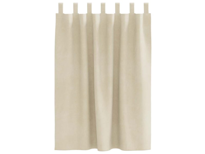 Lot de 2 rideaux, rideaux de fenêtre crème 140 x 140 cm velours cf44017 - Conforama D