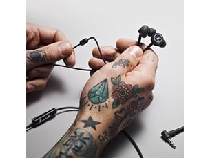 Casque filaire MARSHALL MODE NOIR/BLANC WEB - Noir